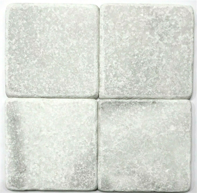 Carrara White 4x4 Tumbled Marble Tile Backsplash Floor Wall