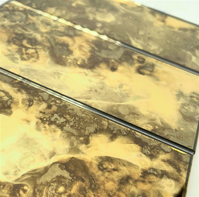 4x8 Gold Antique Mirror Tile Straight Edge Glass Wall Backsplash