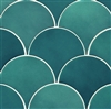 Mandarin Glossy Fan Gradient Color Emerald Green Ceramic Mosaic Tile