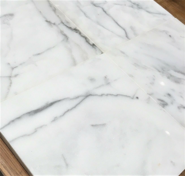 Calacatta 6x6 Polished Marble Wall and Floor Tile