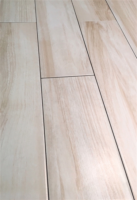 6x24 Marina White Maple Porcelain Plank Wood Field Tile