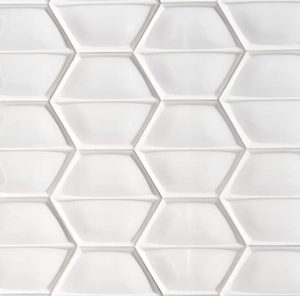 6x7 Magnus Geometric Three Dimensional Ceramic Wall Tile 3D