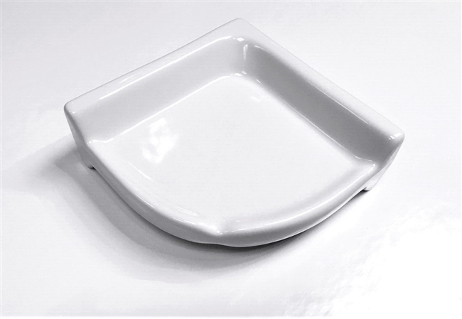Bath Accessory Shower Corner Shelf White Ceramic Thinset Mount 7 x 7 x 2.5"