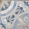 8.7x8.7 Fleur De Lis Vintage Blue Porcelain Floor Tile