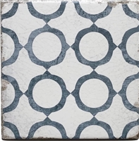 Life in Color Collection Azure Circle Pattern Modern Spanish Tile Floor