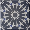 8x8 Alhambra Blue Ink Dot Geometric Pattern Encaustic Style Heavy Duty Ceramic Wall Floor Tile