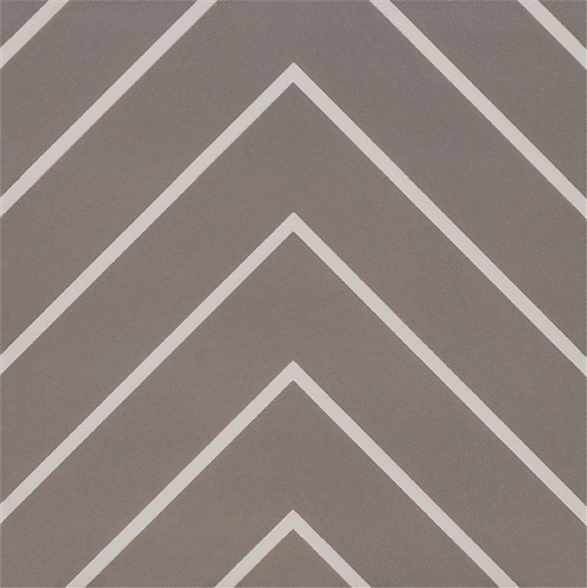 8x8 Bonatti Gray Taupe Geometric V Pattern Maze Ceramic Tile