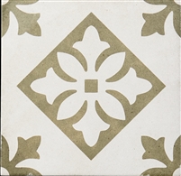 8x8 Provence Linen and Weathered Olive Green Spanish Porcelain Tile