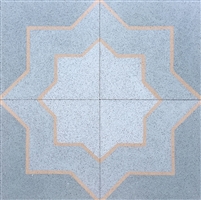 8X8 Star and Cross Matte Encaustic Cement Tile