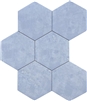 8x9 Natura Collection Cerulean Blue Hexagon Porcelain Floor Tile