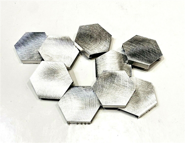 Brushed Aluminum 2 inch Hexagon Mosaic Backsplash Arts Crafts Tile (Pack of 10)