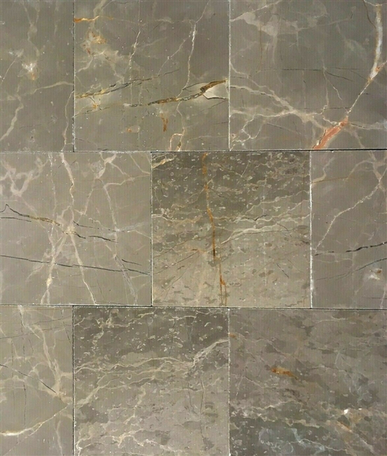 Amber Brown 4x4 Brushed Marble Stone Tile