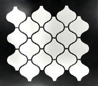 White Glossy Lantern Arabesque Porcelain Mosaic Tile
