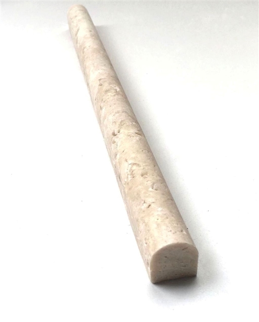 3/4" X 12" Light Travertine Chair Rail Pencil Molding Trim Wall Tile