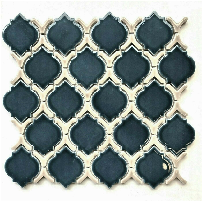 Deep Blue Glossy Moroccan Porcelain Mosaic Wall Tile