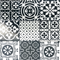 2x2 Whimsical Spanish Pattern Decorative Porcelain Arts Crafts Tiles (Set of 6)
