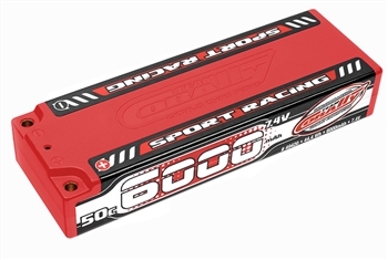 COR49420 6000mAh 7.4v 2S 50C Hardcase Sport Racing LiPo Battery