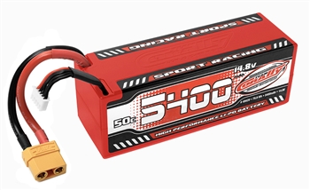 COR49429 5400mAh 14.8v 4S 50C Hardcase Sport Racing LiPo Battery with