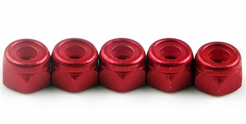 KYO1-N3043NA-R Kyosho Red Aluminum Nylon Nut M3x4.3mm - Package of 5