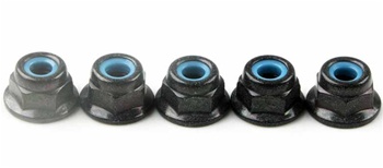 KYO1-N4056FN Kyosho Steel flanged Nylon Nut M4x5.6mm - package of 5