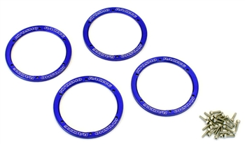 KYOEZW003BL Kyosho EZ Series Blue Aluminum Wheel Bead covers - Package of 4