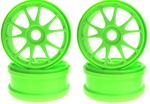 KYOIF139KG Kyosho 10 Spoke Wheels - Green - Package of 2