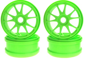 KYOIF139KG Kyosho 10 Spoke Wheels - Green - Package of 2