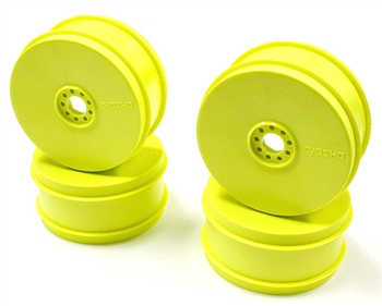 KYOIFH006KY Kyosho Inferno MP9 TKi4 Dish Wheel Yellow - Package of 4