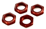 KYOIFW472R Kyosho Inferno Serrated Wheel Nuts Red- Package of 4