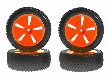 KYOIHTH01KO Kyosho Mini Inferno Tire with Orange Wheel - Package of 4