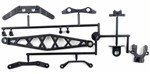 KYOLA212C Kyosho Plastic Parts Set - Chassis Stiffeners, Steering Plates, Battery Strap, Outfrive Clamp (ZX-5, SP, FS)