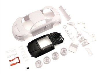 KYOMZN195 Audi R8LMS Night-R White Body Set w/ Wheels