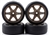 KYOR246-4121 Kyosho Pre-Mounted BS POTENZA HG & TE37 Tires on Bronze Wheels - Package of 4