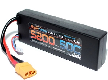 PHB2S520050C 5200 mAh 7.4V 2S 50C LiPo Battery w/ Hardwired XT90