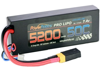 PHB2S520050CXT60APT 5200mAh 7.4V 2S 50C LiPo Battery with Hardwired XT60