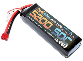 PHB3S520050CDNS 5200mAh 11.1V 3S 50C LiPo Battery w/ Hardwired T-Plug