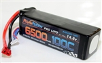 PHB4S6500100CDNS 6500mAh 14.8V 4S 100C LiPo Battery with Hardwired T-Plug
