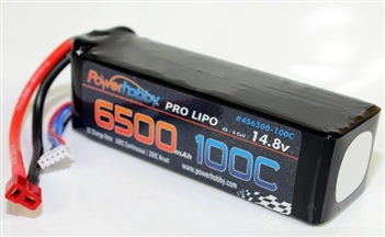 PHB4S6500100CDNS 6500mAh 14.8V 4S 100C LiPo Battery with Hardwired T-Plug