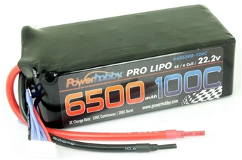 PHB6S6500100C 6500mAh 22.2V 6S 100C  LiPo Battery (no connector)