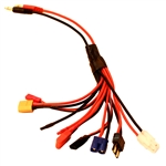 RCE2476 Racer's Edge The Squid! 8-Function Charge Adapter to Male 4mm Bullets-300mm Wire