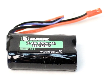 RGRB1329 7.4V 2S 850mAh Battery w/ JST Connector: Eclipse