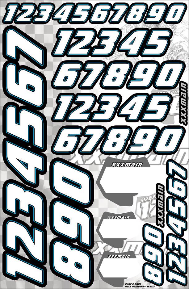 xxx main Race Numbers - White