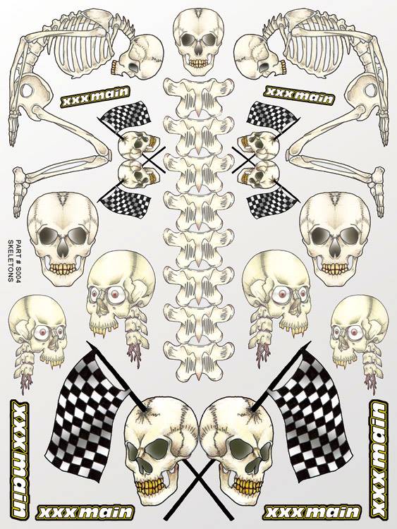 xxx main Skeletons Sticker Sheet