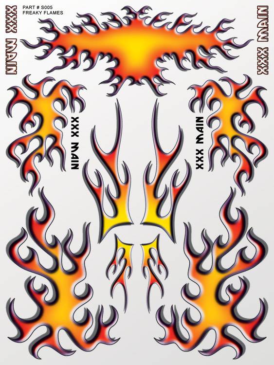xxx main Freaky Flames Sticker Sheet