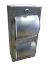 Locking Double Roll Toilet Tissue Dispenser with Hoods - Surface Mounted