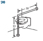 Wall to Floor Grab bar - 30 x 33 inches