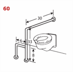 Wall to Floor Grab bar with Slip Outrigger