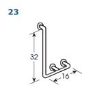 Angle Shower Grab Bar- Left Hand 32"(V) by 16"(H)