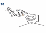 Toilet Grab Bar - 12" by 12" at 120 Degrees