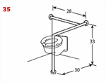 Wall to Floor Grab Bar - w. Crosspiece